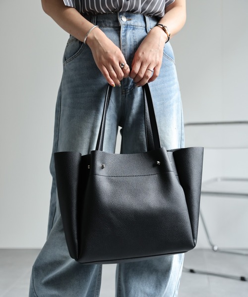 ap retro(アプレトロ)の「フェイクレザーバッグ【A4サイズ収納可】(ハンドバッグ・レディース・ベージュ/キャメル/オフホワイト/グレー/ブラック・FREE)」の12枚目の写真