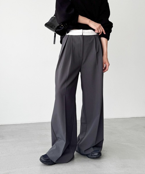 CANAL JEAN(キャナルジーン)の「RED CHOP WORKS リバースベルトタックパンツ(その他パンツ・レディース・ダークグレー/ネイビー・34/36/38)」の2枚目の写真
