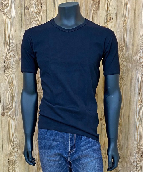 AVIREX（アヴィレックス）の「リブ 半袖 Vネック Tシャツ デイリーウェア（Tシャツ/カットソー・メンズ・オリーブ/ネイビー/ホワイト/チャコールグレー/ブラック/杢グレー・L/XL/M）」の6枚目の写真