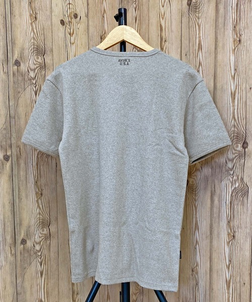 AVIREX（アヴィレックス）の「リブ 半袖 Vネック Tシャツ デイリーウェア（Tシャツ/カットソー・メンズ・オリーブ/ネイビー/ホワイト/チャコールグレー/ブラック/杢グレー・L/XL/M）」の20枚目の写真