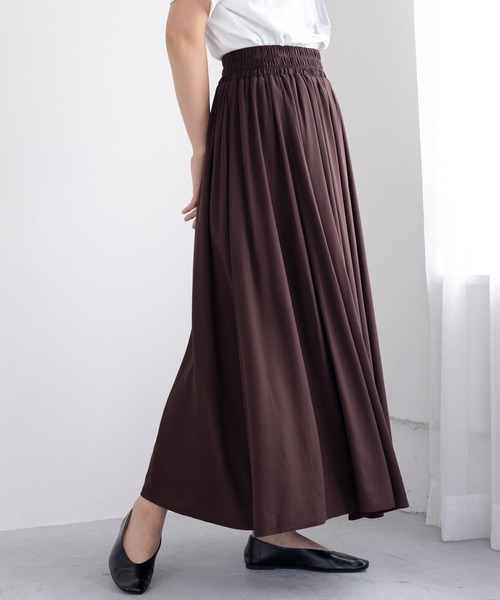 LEPSIM（レプシィム）の「ウエストギャザースカート　138003（スカート・レディース・ブラック/ブラック系その他/ブラウン・FREE）」の3枚目の写真