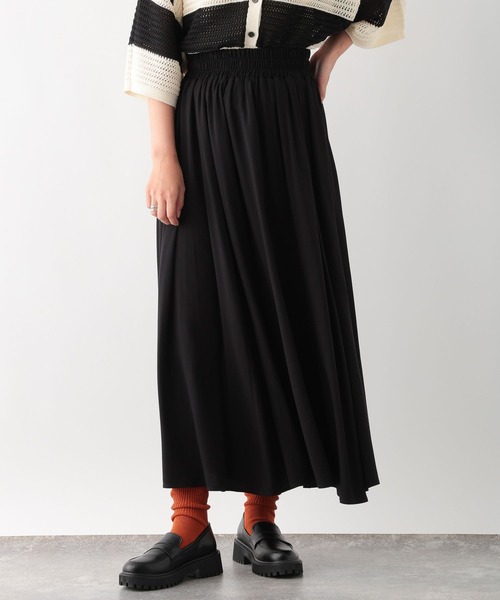 LEPSIM（レプシィム）の「ウエストギャザースカート　138003（スカート・レディース・ブラック/ブラック系その他/ブラウン・FREE）」の10枚目の写真
