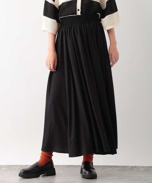 LEPSIM（レプシィム）の「ウエストギャザースカート　138003（スカート・レディース・ブラック/ブラック系その他/ブラウン・FREE）」の9枚目の写真