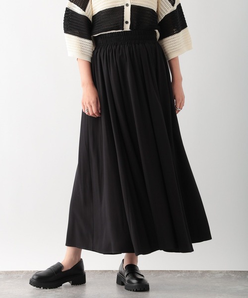 LEPSIM（レプシィム）の「ウエストギャザースカート　138003（スカート・レディース・ブラック/ブラック系その他/ブラウン・FREE）」の8枚目の写真