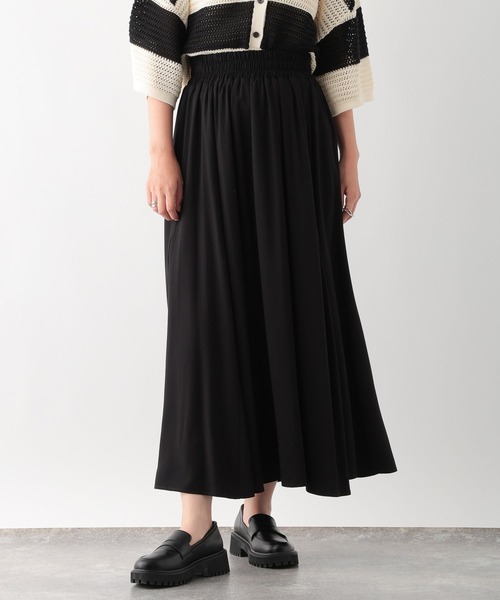 LEPSIM（レプシィム）の「ウエストギャザースカート　138003（スカート・レディース・ブラック/ブラック系その他/ブラウン・FREE）」の7枚目の写真