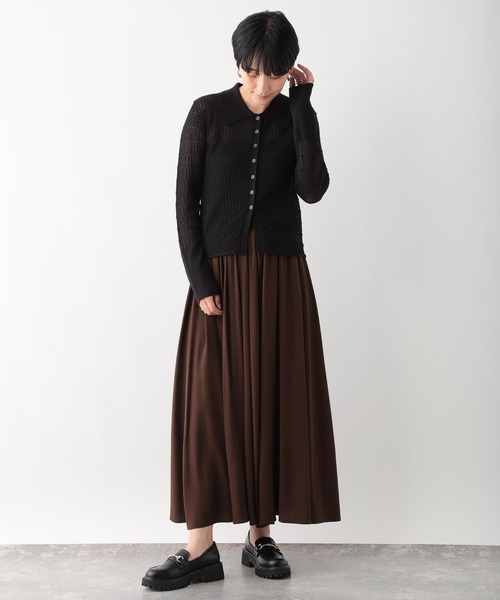 LEPSIM（レプシィム）の「ウエストギャザースカート　138003（スカート・レディース・ブラック/ブラック系その他/ブラウン・FREE）」の21枚目の写真