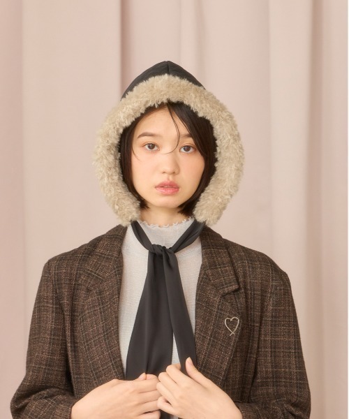 kaorinomori（カオリノモリ）の「kaorinomori ハルフード / カオリノモリ（ハット・レディース・ブラック/ホワイト/ピンク・FREE）」の6枚目の写真