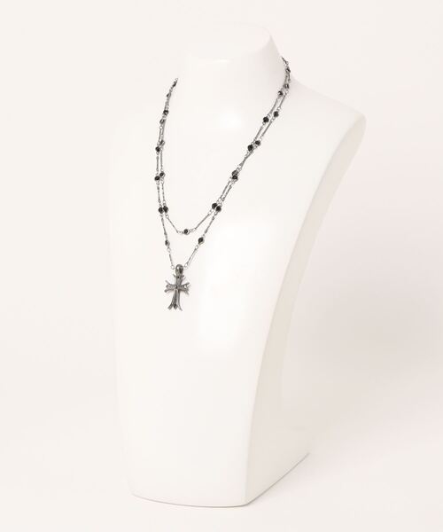 ARCHIVER（アーカイバ）の「【Bz】クロスアクリルストーン２連チョーカーネックレス/Y2K（MA）（ネックレス・レディース・ブラック・FREE）」の7枚目の写真
