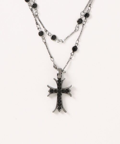 ARCHIVER（アーカイバ）の「【Bz】クロスアクリルストーン２連チョーカーネックレス/Y2K（MA）（ネックレス・レディース・ブラック・FREE）」の9枚目の写真
