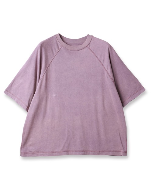 JIEDA(ジエダ)の「PIGMENT RAGLAN TEE(Tシャツ/カットソー・メンズ・ブラック/パープル・1/2)」の1枚目の写真