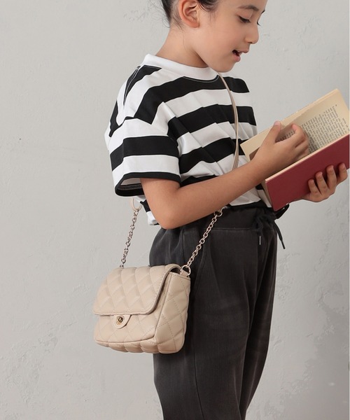 FOUND GOOD（ファウンドグッド）の「K/キルティングチェーンBAG（ショルダーバッグ・キッズ・ベージュ/ブラック・FREE）」の6枚目の写真