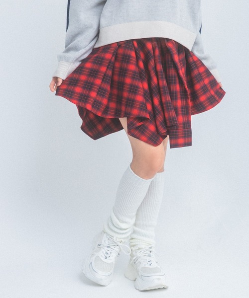 repipi armario（レピピ アルマリオ）の「チェックラップフウヘムスカート（スカート・キッズ・ブラック/グリーン/ベージュ/レッド/ブルー・SMALL/MEDIUM/LARGE）」の5枚目の写真
