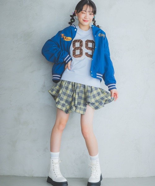 repipi armario（レピピ アルマリオ）の「チェックラップフウヘムスカート（スカート・キッズ・ブラック/グリーン/ベージュ/レッド/ブルー・SMALL/MEDIUM/LARGE）」の7枚目の写真