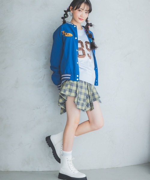 repipi armario（レピピ アルマリオ）の「チェックラップフウヘムスカート（スカート・キッズ・ブラック/グリーン/ベージュ/レッド/ブルー・SMALL/MEDIUM/LARGE）」の10枚目の写真