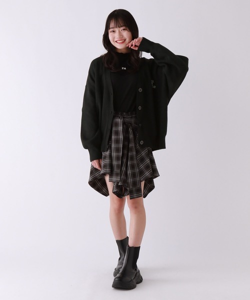 repipi armario（レピピ アルマリオ）の「チェックラップフウヘムスカート（スカート・キッズ・ブラック/グリーン/ベージュ/レッド/ブルー・SMALL/MEDIUM/LARGE）」の12枚目の写真