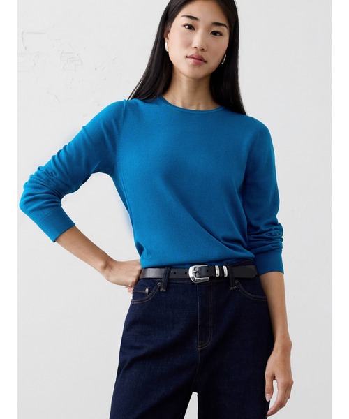 BANANA REPUBLIC FACTORY STORE（バナナリパブリック ファクトリーストア）の「BANANA REPUBLIC FACTORY STORE　　フォーエバークルーネックセーター（ニット/セーター・レディース・ワイン/ブラック/ライトパープル/サーモンピンク/キャメル/ホワイト/グレー/レッド/コーラル/ブルー/グリーン/ブルー系その他/レッド系その他/グリーン系その他・M/S/XS/L）」の7枚目の写真