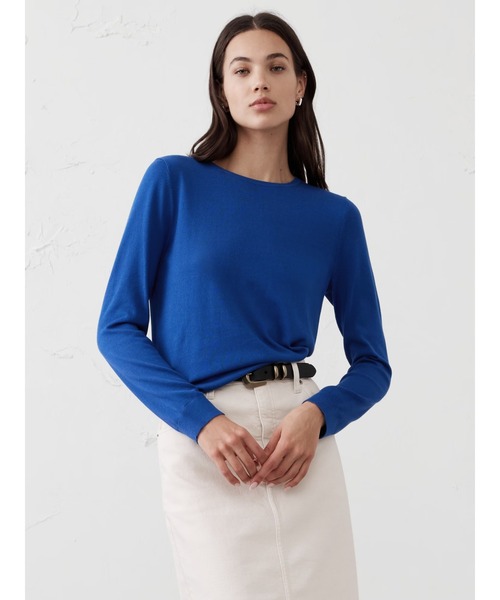 BANANA REPUBLIC FACTORY STORE（バナナリパブリック ファクトリーストア）の「BANANA REPUBLIC FACTORY STORE　　フォーエバークルーネックセーター（ニット/セーター・レディース・ワイン/ブラック/ライトパープル/サーモンピンク/キャメル/ホワイト/グレー/レッド/コーラル/ブルー/グリーン/ブルー系その他/レッド系その他/グリーン系その他・M/S/XS/L）」の6枚目の写真