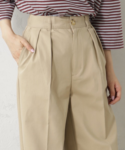 FOUND GOOD（ファウンドグッド）の「ストレッチノワイドパンツ（チノパンツ・レディース・ネイビー/ベージュ/アイボリー/グリーン系8・S/M/L）」の18枚目の写真