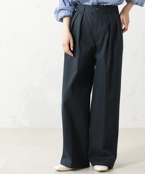 FOUND GOOD（ファウンドグッド）の「ストレッチノワイドパンツ（チノパンツ・レディース・ネイビー/ベージュ/アイボリー/グリーン系8・S/M/L）」の8枚目の写真