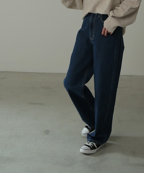 HUG.U(ハグユー)の「ハイライズデニムパンツ(デニムパンツ・レディース・インディゴブルー/ライトインディゴブルー/ブラック/ワンウォッシュ・S/M/L/XL)」の5枚目の写真