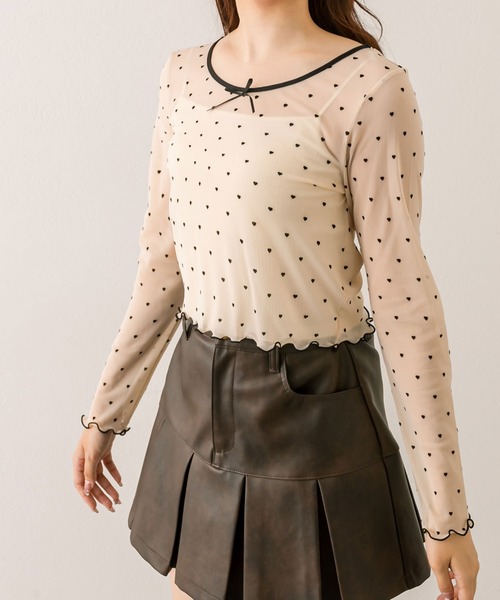 OLIVE des OLIVE（オリーブデオリーブ）の「シアインナー（Tシャツ/カットソー・レディース・アイボリー/ブラック/チェック・FREE）」の13枚目の写真