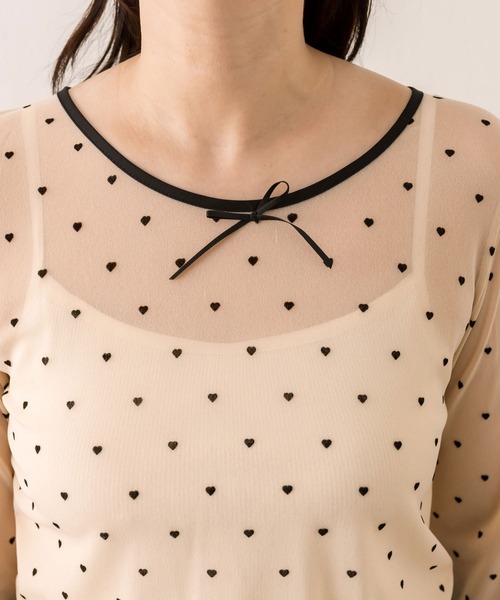 OLIVE des OLIVE（オリーブデオリーブ）の「シアインナー（Tシャツ/カットソー・レディース・アイボリー/ブラック/チェック・FREE）」の6枚目の写真