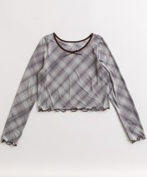 OLIVE des OLIVE（オリーブデオリーブ）の「シアインナー（Tシャツ/カットソー・レディース・アイボリー/ブラック/チェック・FREE）」の16枚目の写真