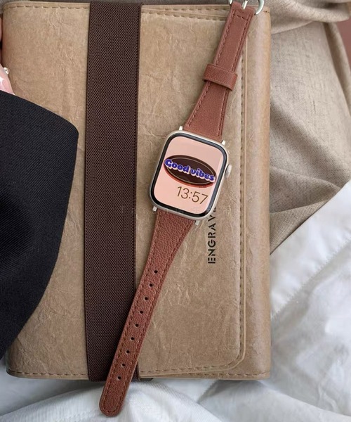 LUON(ルオン)の「LUON / Apple Watch Band / シンプル レザー アップルウォッチ バンド(デジタル腕時計・レディース・ライトブラウン/ライトブルー/ピンク/ブラウン/ライトグリーン/ベージュ/アイボリー/ブラック・B/A)」の5枚目の写真