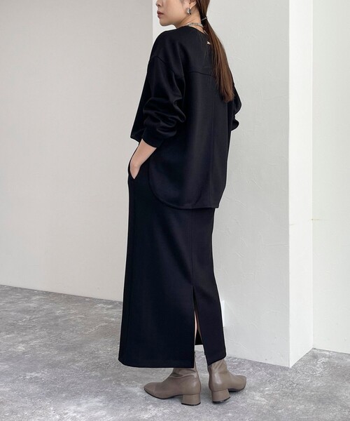 fredy emue（フレディエミュ）の「《セットアップ対応》ダンボールニットスカート（スカート・レディース・グレー/ブラック・38/36）」の5枚目の写真