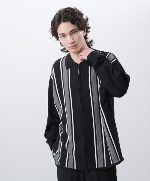 MANASTASH(マナスタッシュ)の「MANASTASH/マナスタッシュ/MCA STRIPE ZIP KNIT/ストライプジップニット(ニット/セーター・メンズ・ネイビー/グリーン/ブラック・XL/L/M/S)」の2枚目の写真