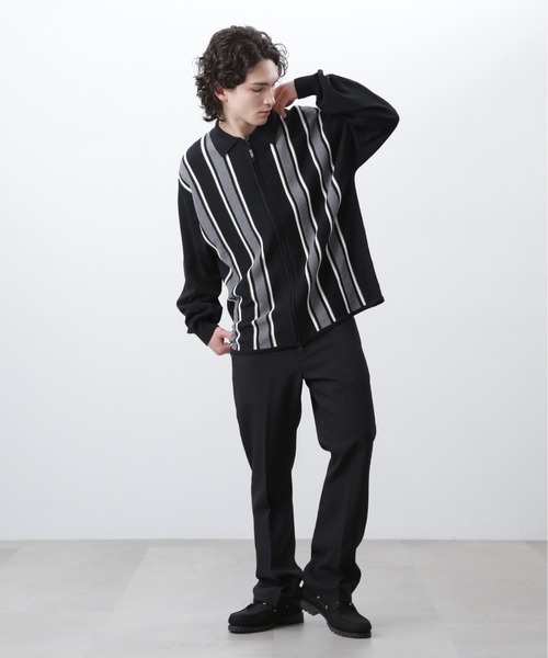 MANASTASH(マナスタッシュ)の「MANASTASH/マナスタッシュ/MCA STRIPE ZIP KNIT/ストライプジップニット(ニット/セーター・メンズ・ネイビー/グリーン/ブラック・XL/L/M/S)」の4枚目の写真