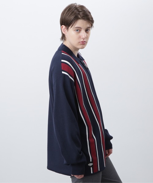 MANASTASH(マナスタッシュ)の「MANASTASH/マナスタッシュ/MCA STRIPE ZIP KNIT/ストライプジップニット(ニット/セーター・メンズ・ネイビー/グリーン/ブラック・XL/L/M/S)」の5枚目の写真