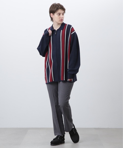MANASTASH(マナスタッシュ)の「MANASTASH/マナスタッシュ/MCA STRIPE ZIP KNIT/ストライプジップニット(ニット/セーター・メンズ・ネイビー/グリーン/ブラック・XL/L/M/S)」の6枚目の写真