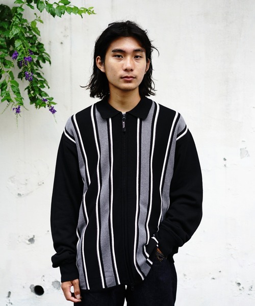 MANASTASH(マナスタッシュ)の「MANASTASH/マナスタッシュ/MCA STRIPE ZIP KNIT/ストライプジップニット(ニット/セーター・メンズ・ネイビー/グリーン/ブラック・XL/L/M/S)」の16枚目の写真