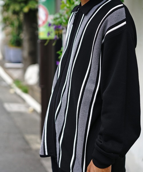 MANASTASH(マナスタッシュ)の「MANASTASH/マナスタッシュ/MCA STRIPE ZIP KNIT/ストライプジップニット(ニット/セーター・メンズ・ネイビー/グリーン/ブラック・XL/L/M/S)」の18枚目の写真