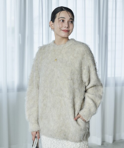 FREAK'S STORE(フリークスストア)の「ブークレシャギープルオーバー/プルオーバーニット(ニット/セーター・レディース・ピンク/ライトグレー/ブルー/ベージュ・フリ-)」の12枚目の写真