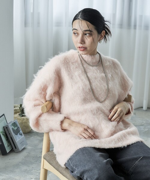 FREAK'S STORE(フリークスストア)の「ブークレシャギープルオーバー/プルオーバーニット(ニット/セーター・レディース・ピンク/ライトグレー/ブルー/ベージュ・フリ-)」の17枚目の写真