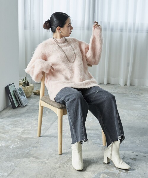 FREAK'S STORE(フリークスストア)の「ブークレシャギープルオーバー/プルオーバーニット(ニット/セーター・レディース・ピンク/ライトグレー/ブルー/ベージュ・フリ-)」の19枚目の写真