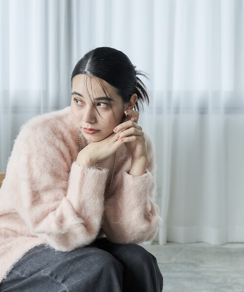 FREAK'S STORE(フリークスストア)の「ブークレシャギープルオーバー/プルオーバーニット(ニット/セーター・レディース・ピンク/ライトグレー/ブルー/ベージュ・フリ-)」の22枚目の写真