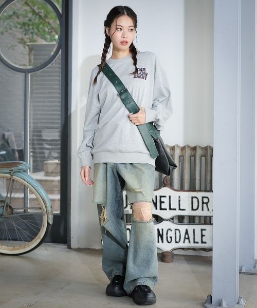 PBLIM（ページボーイリム）の「PBLIM/チェックロゴスウェット（スウェット・レディース・グレー/グリーン/ネイビー・LARGE/MEDIUM）」の4枚目の写真