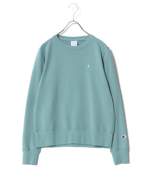 Champion(チャンピオン)の「Champion(チャンピオン)ワンポイントロゴ刺繍クルーネックスウェットトレーナー レディース/長袖プルオーバー(スウェット・レディース・オフホワイト/グレー/ピンクベージュ/ピンク系その他/ネイビー/ブラック/ワイン/ミント・M/L/XL)」の4枚目の写真