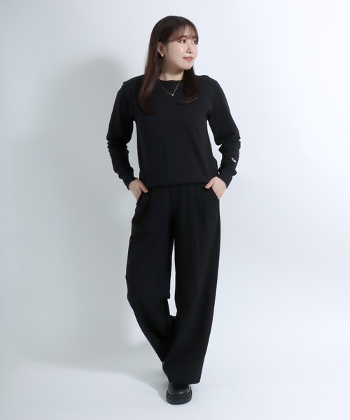 【セール】Champion（チャンピオン）ワンポイントロゴ刺繍クルーネックスウェットトレーナー レディース/長袖プルオーバー（スウェット）｜Champion（チャンピオン）