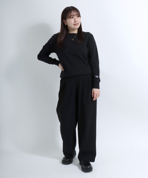 【セール】Champion（チャンピオン）ワンポイントロゴ刺繍クルーネックスウェットトレーナー レディース/長袖プルオーバー（スウェット）｜Champion（チャンピオン）