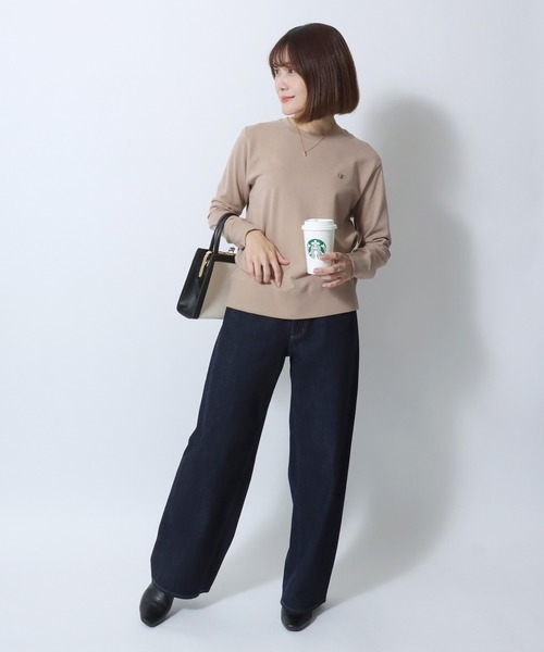 【セール】Champion（チャンピオン）ワンポイントロゴ刺繍クルーネックスウェットトレーナー レディース/長袖プルオーバー（スウェット）｜Champion（チャンピオン）