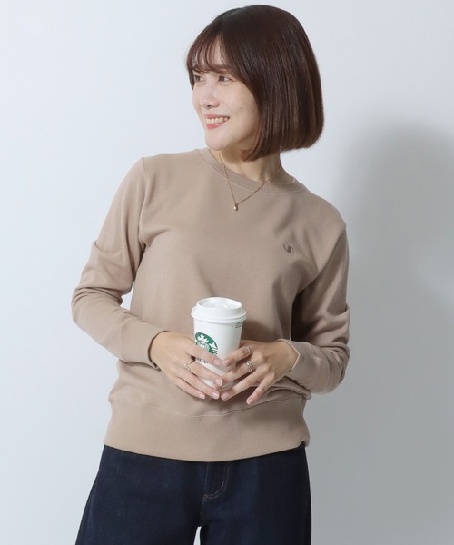 【セール】Champion（チャンピオン）ワンポイントロゴ刺繍クルーネックスウェットトレーナー レディース/長袖プルオーバー（スウェット）｜Champion（チャンピオン）