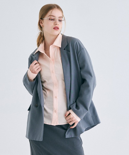 coca(coca)(コカ)の「【WEB限定セール】ウエストシェイプシャツ(シャツ/ブラウス・レディース・ピンク/ホワイト・L/M)」の7枚目の写真
