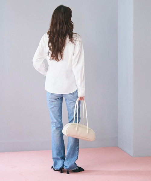 coca(coca)(コカ)の「【WEB限定セール】ウエストシェイプシャツ(シャツ/ブラウス・レディース・ピンク/ホワイト・L/M)」の11枚目の写真