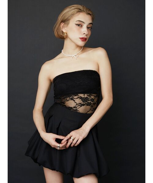 EVRIS（エヴリス）の「PEARL RIBBON CHOKER（チョーカー・レディース・ブラック/ホワイト・FREE）」の5枚目の写真