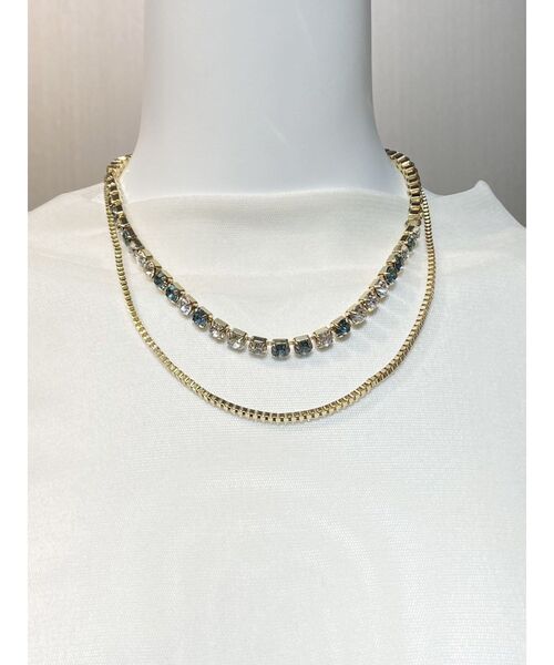 MURUA（ムルーア）の「チェーンMIXビジューネックレス（ネックレス・レディース・シルバー/ゴールド・FREE）」の8枚目の写真