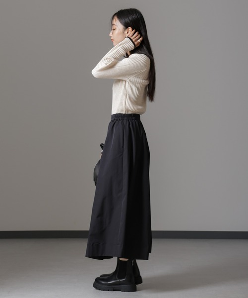 NANO universe（ナノユニバース）の「メランジスキッパーバイカラーニットプルオーバー(セットアップ可)（ニット/セーター・レディース・ブラック/カーキ/ベージュ・FREE）」の17枚目の写真